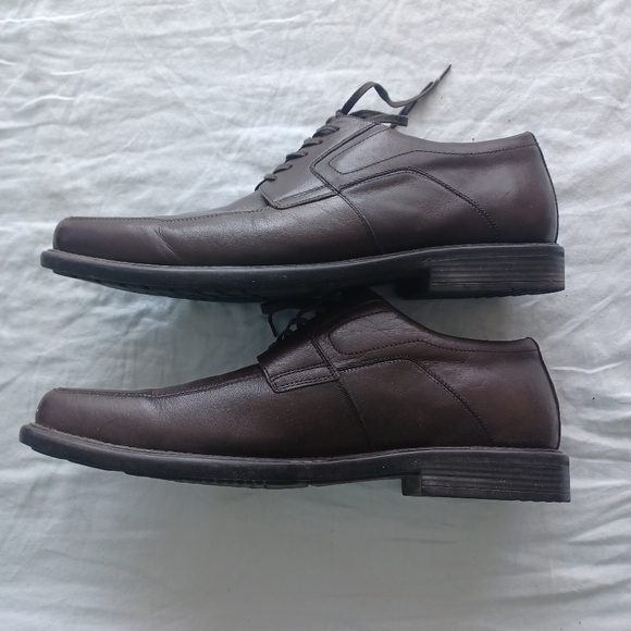 JOHNSTON & MURPHY SHEEPSKIN BROWN DRESS LACE UP SHOE 13M FITS LIKE 12M - Picture 5 of 14